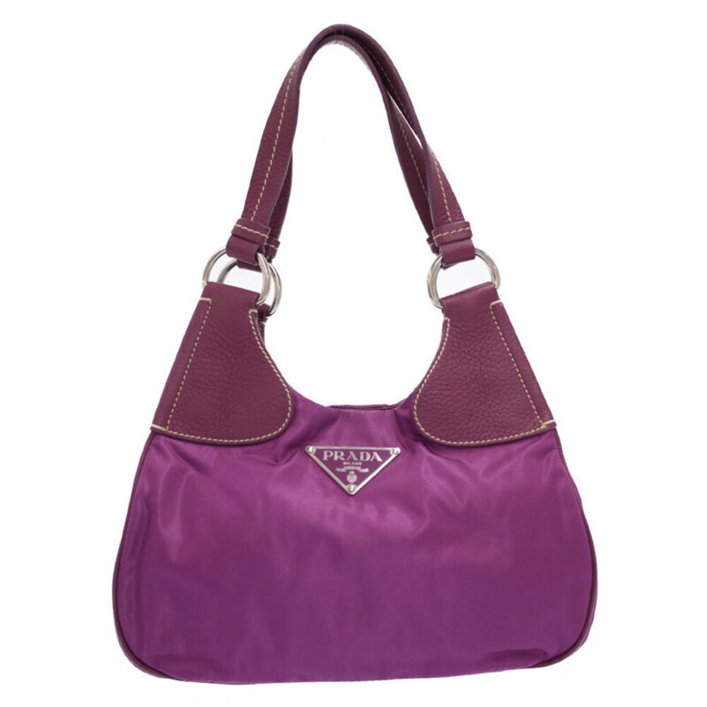 Prada leather Purple hobo bag Tessuto shoulder - Picture 2 of 9
